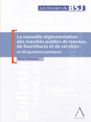 cover image of La nouvelle réglementation des marchés publics de travaux, de fournitures et de services